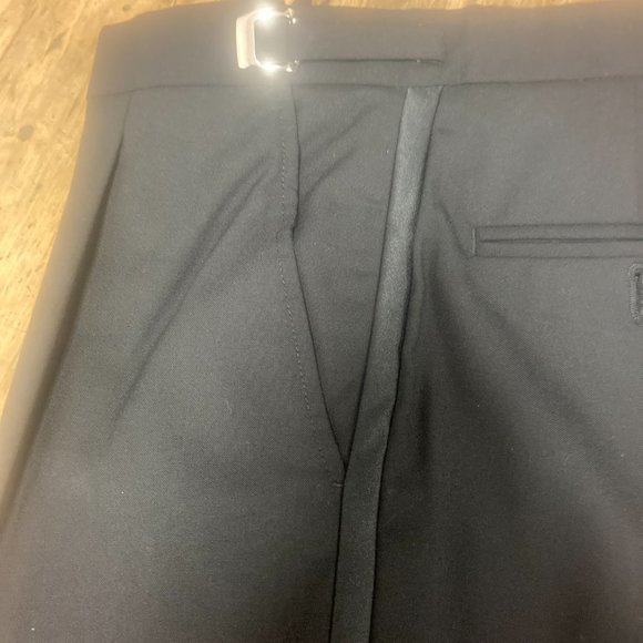 Black Pleated 100% Wool Tuxedo Pants - Weddings, Band, Special Events - Picture 3 of 8